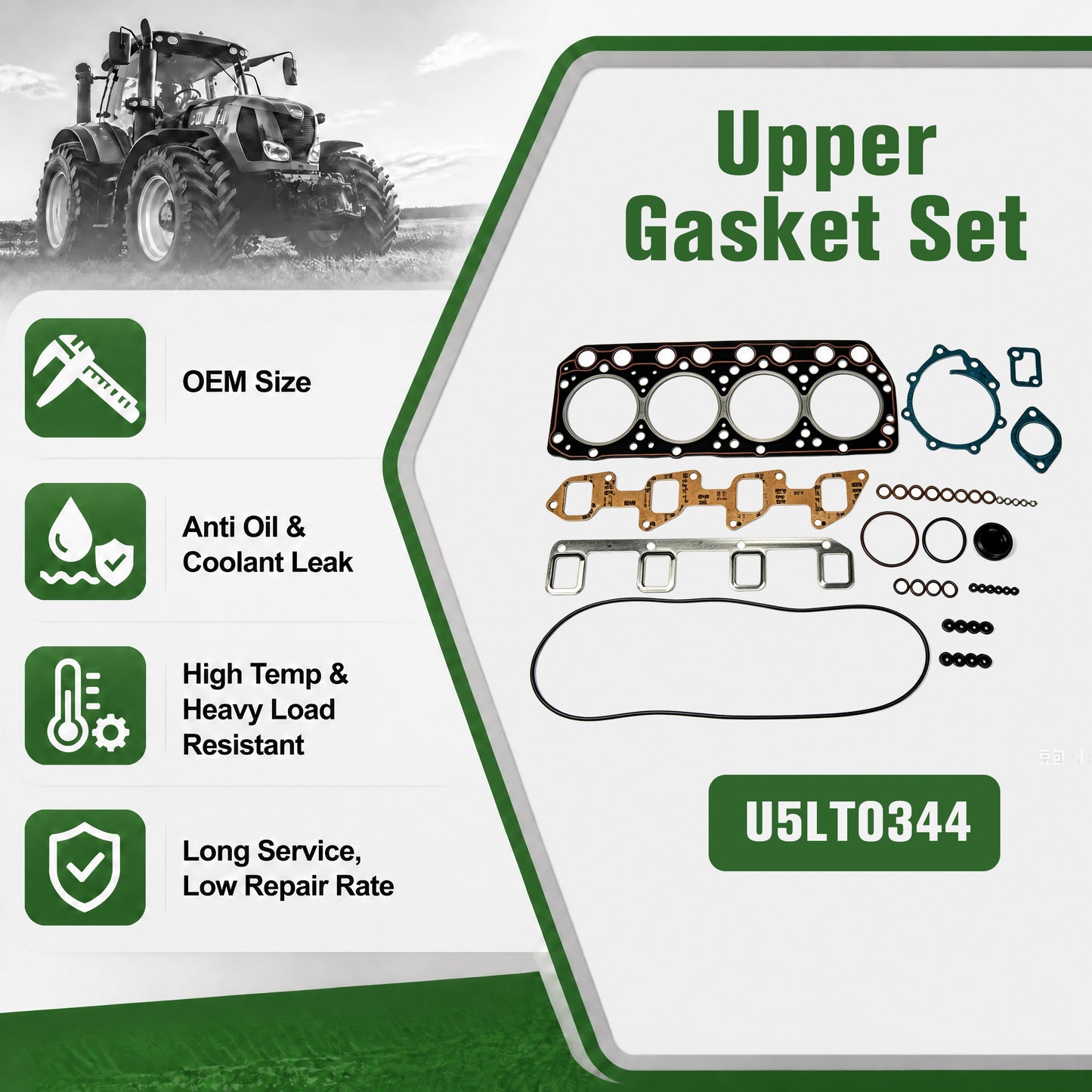 U5LT0344 Top Gasket Set | Perkins 704-30 704-30T UA UC Engine