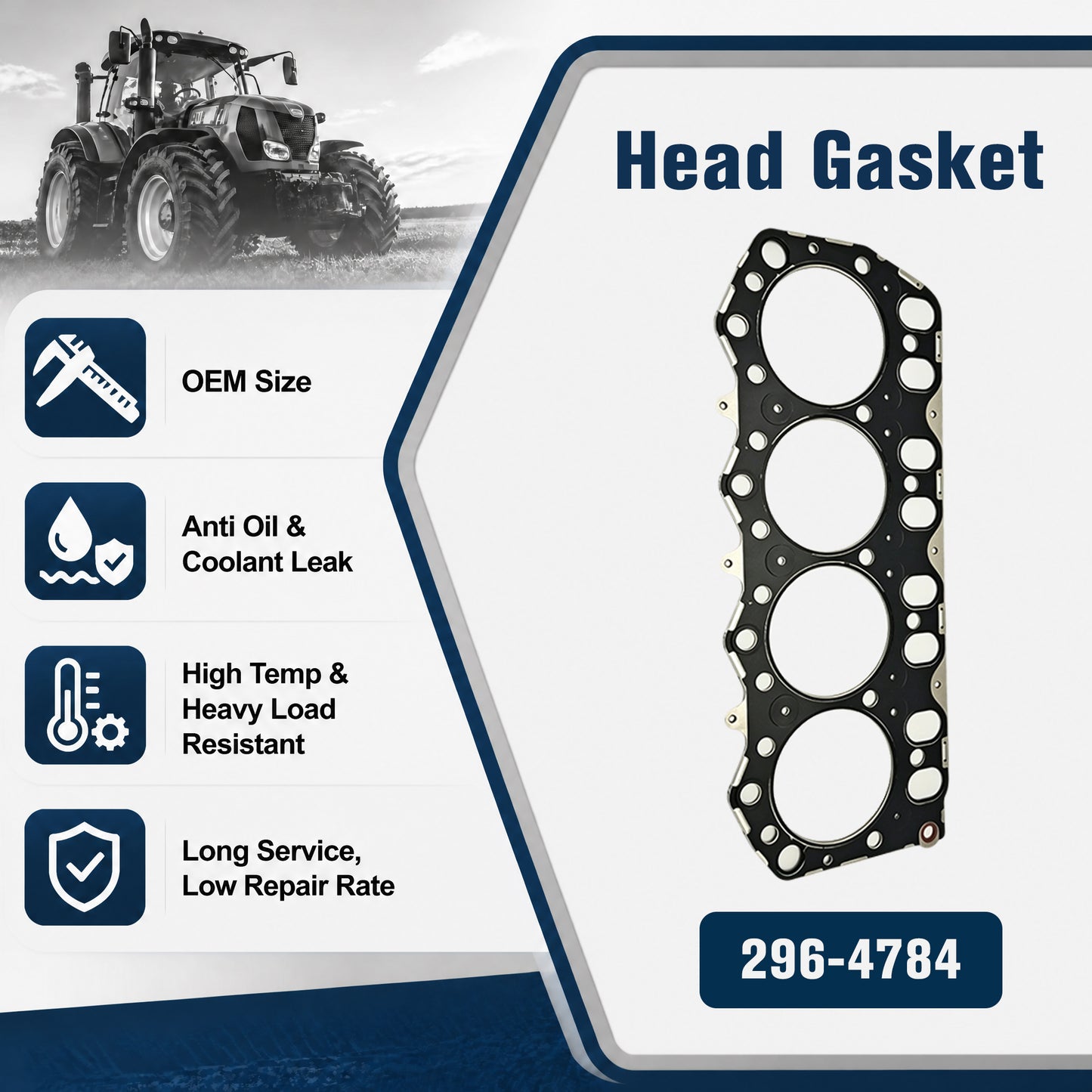296-4784 Multi-Layer Steel Head Gasket Fits CAT Mini Excavator Loader C4.2