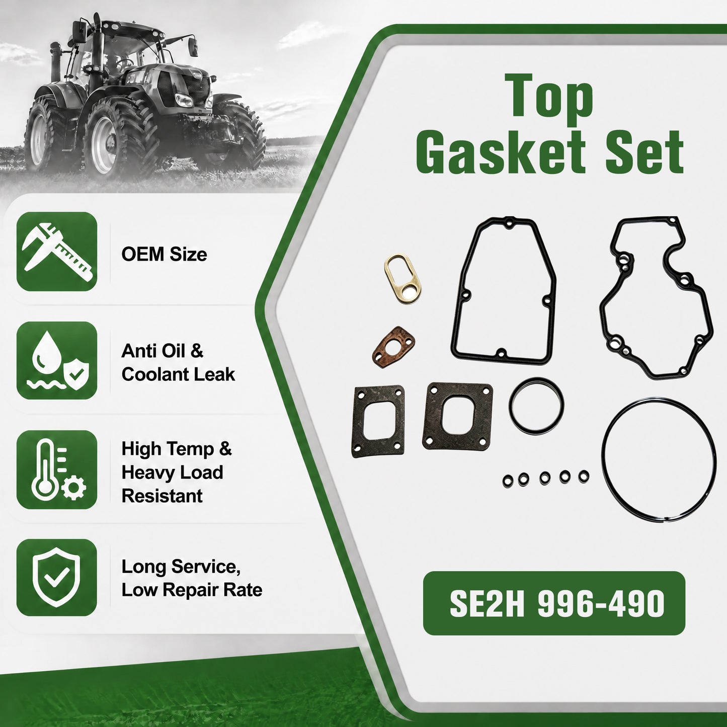 SE2H 996-490 Cylinder Head Gasket | Perkins 4006 4008 4012 Heavy-Duty Diesel Engine