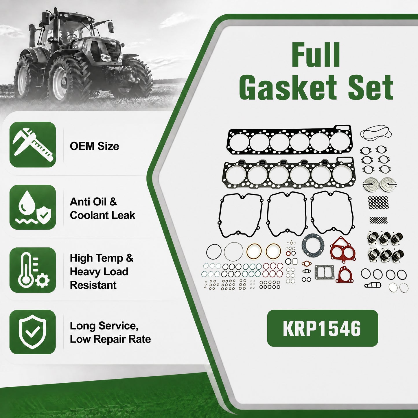 KRP1546 Top Gasket Set | Perkins 2306TAG 2806TAG 16L Heavy-Duty Engine