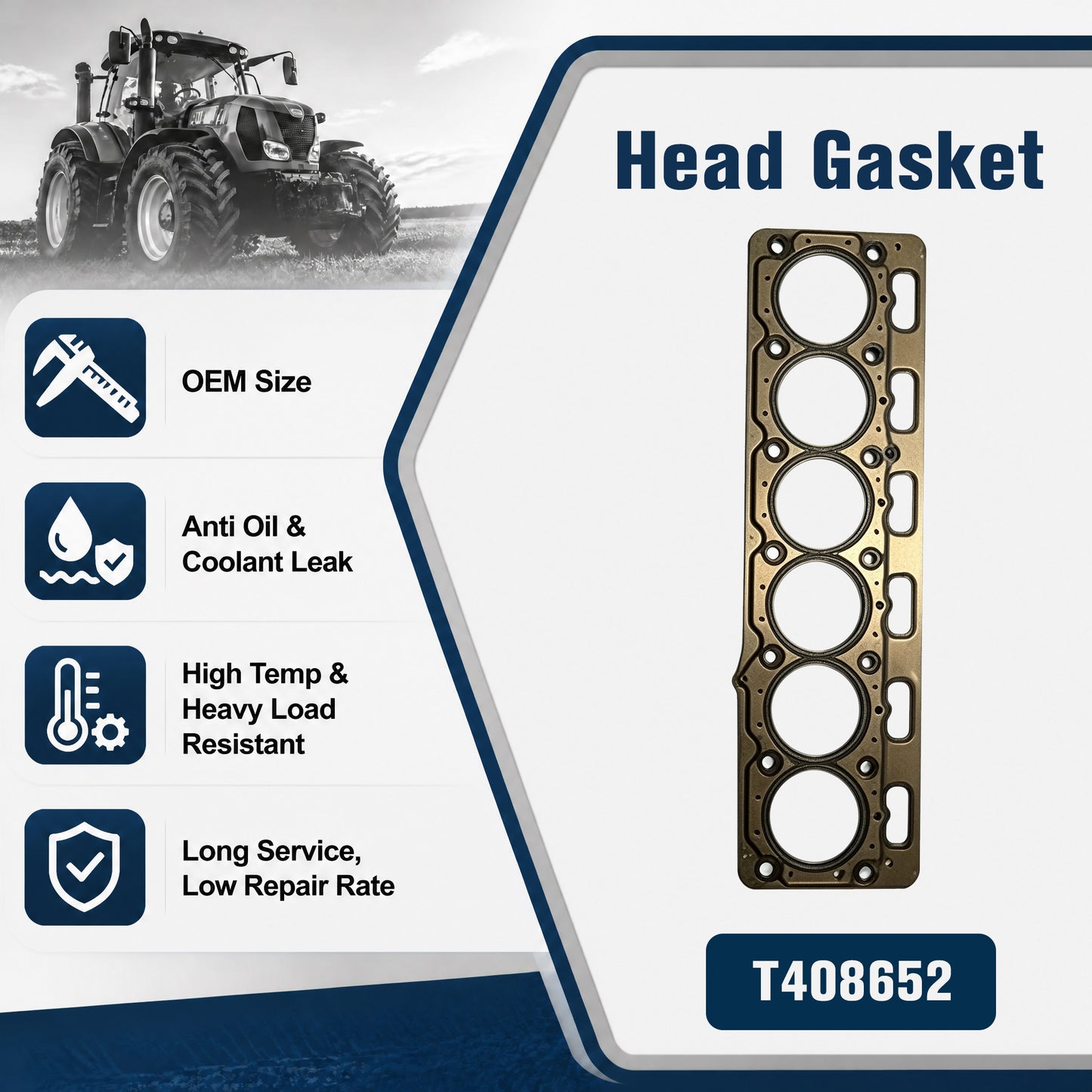 T408652 Cylinder Head Gasket | Perkins 1106A-70TA CAT C7.1 320D2 Excavator